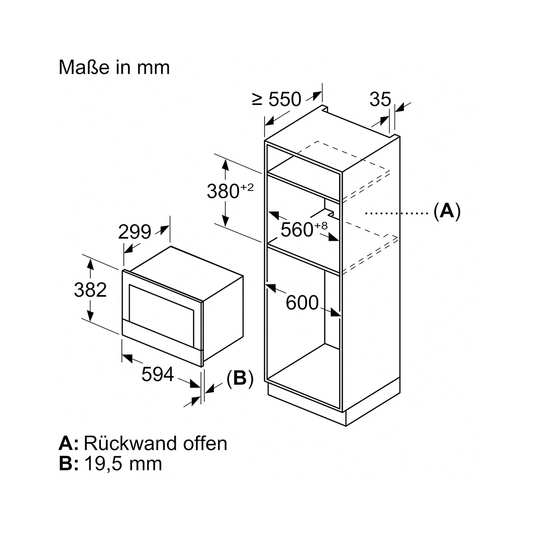 Bosch BFR7221B1 Einbau-Mikrowelle schwarz