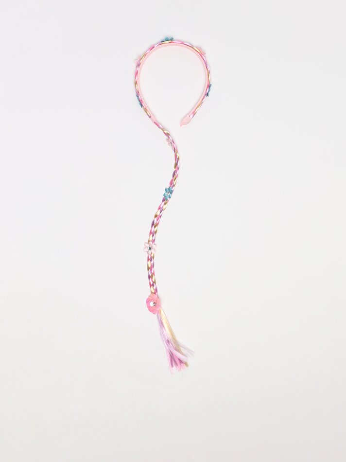 Tiara trançada com flores - Vários modelos