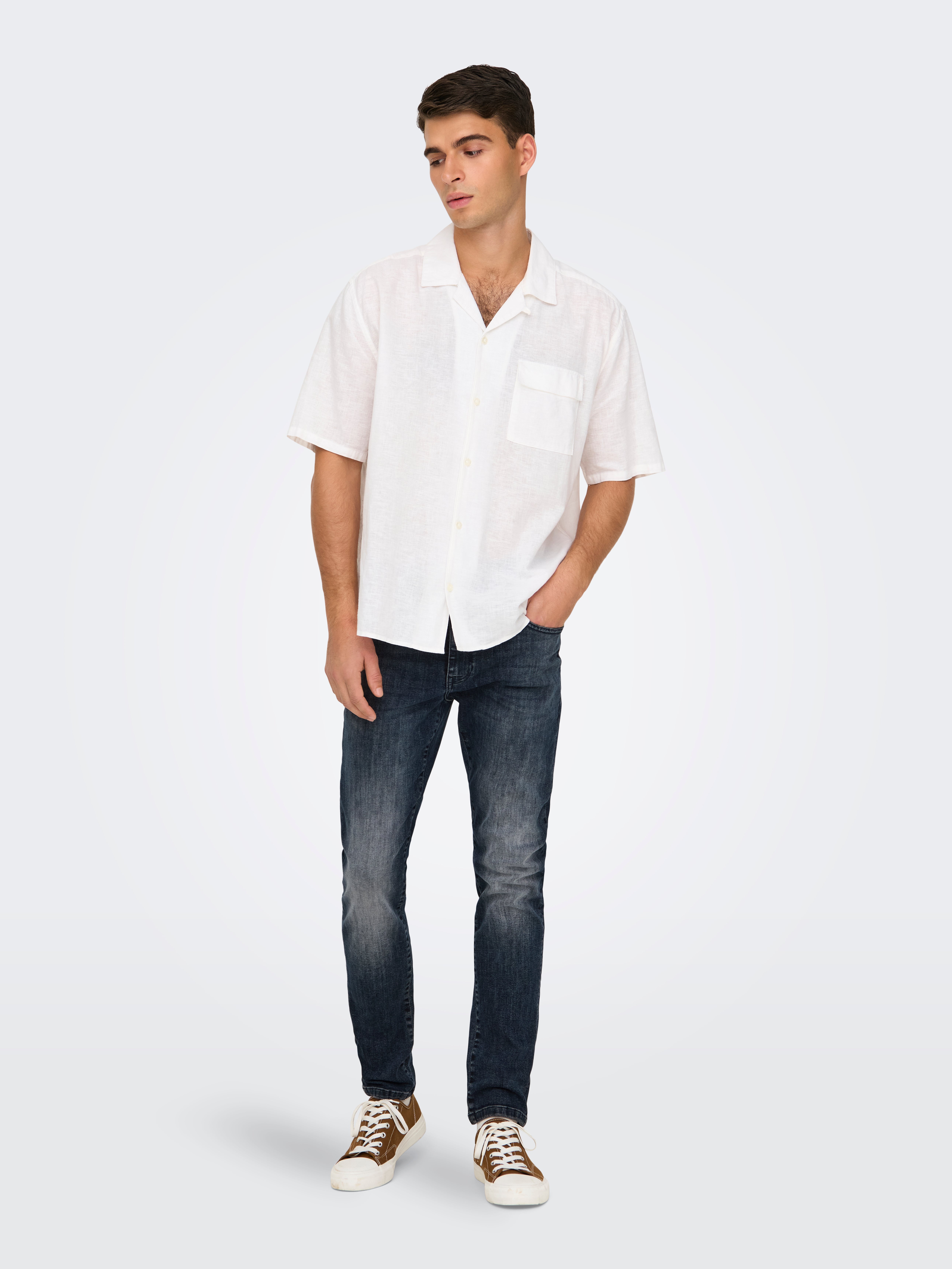 ONSLOOM Niedrige Taille Slim Fit Jeans Blue Black Denim