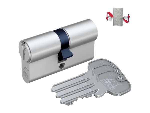 BASI 5200-0505, Europrofilsylinder, Kromfarge, 3 stykker, 261 g, 1,5 cm