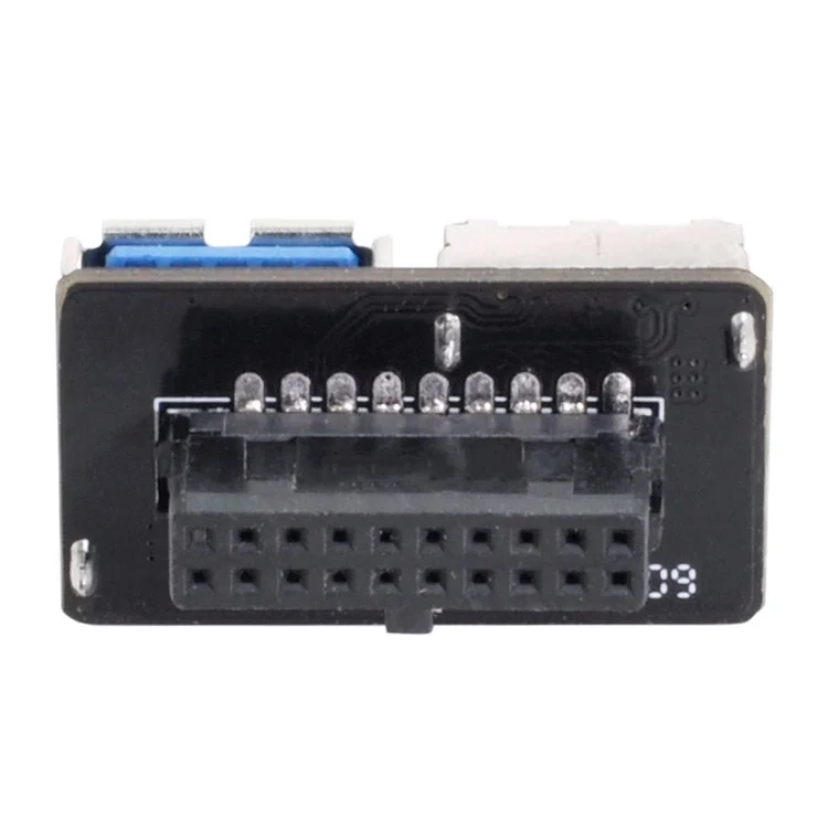 Dual USB 3.0 Buchse zu Motherboard 20/19-Pin Header Adapterplatine PCBA Konverter - Blau / Silber