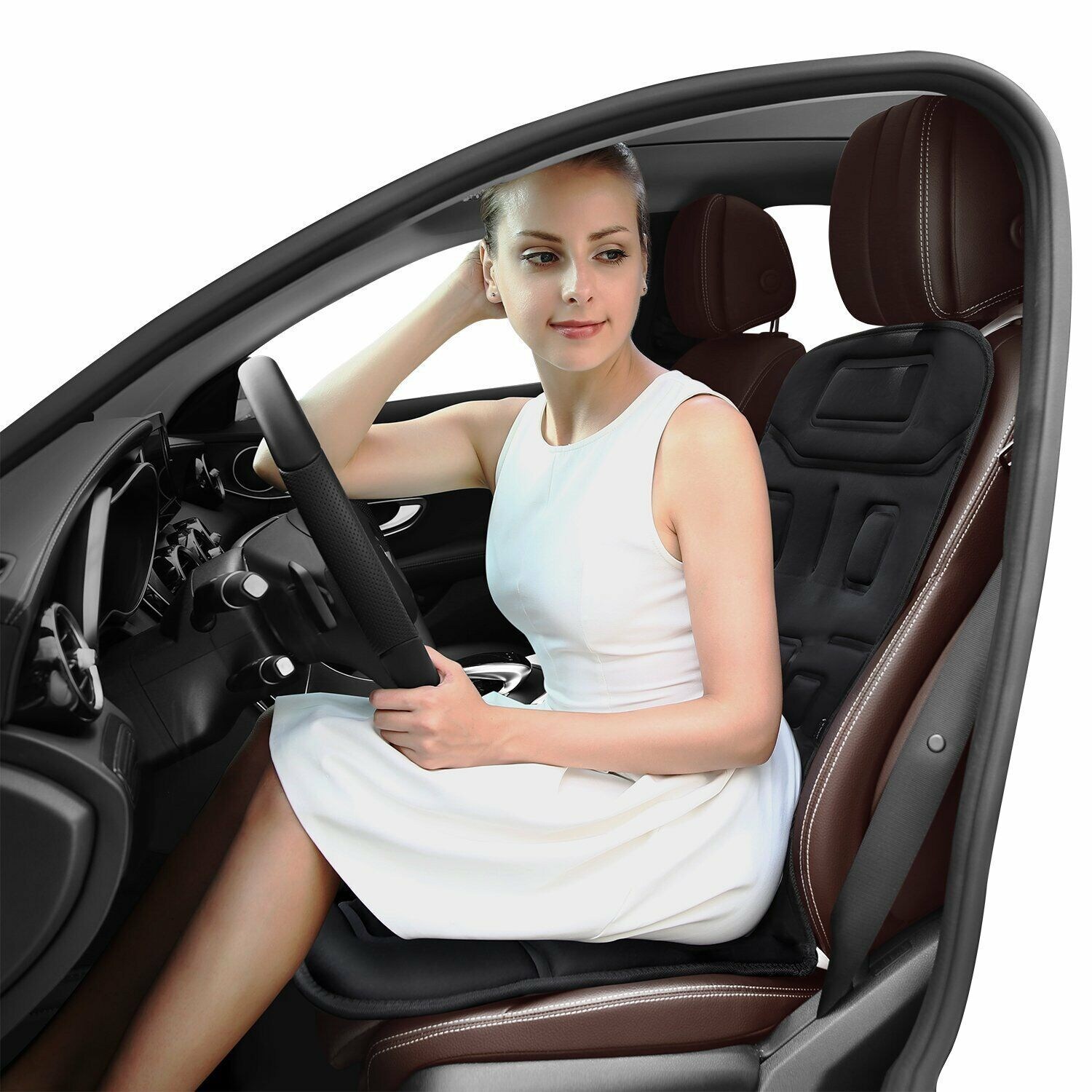 NAIPO Massagesitzauflage Wärmefunktion Rücken Massagegerät Vibrations Massagesitzkissen Massage Matte