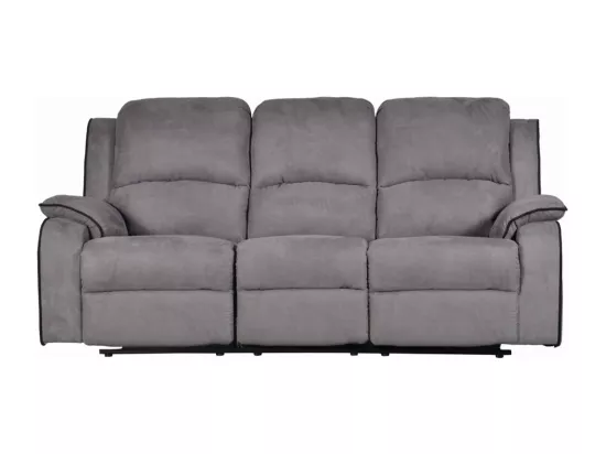 Canapé 3 places et un fauteuil relax en microfibre HERNANI - Gris