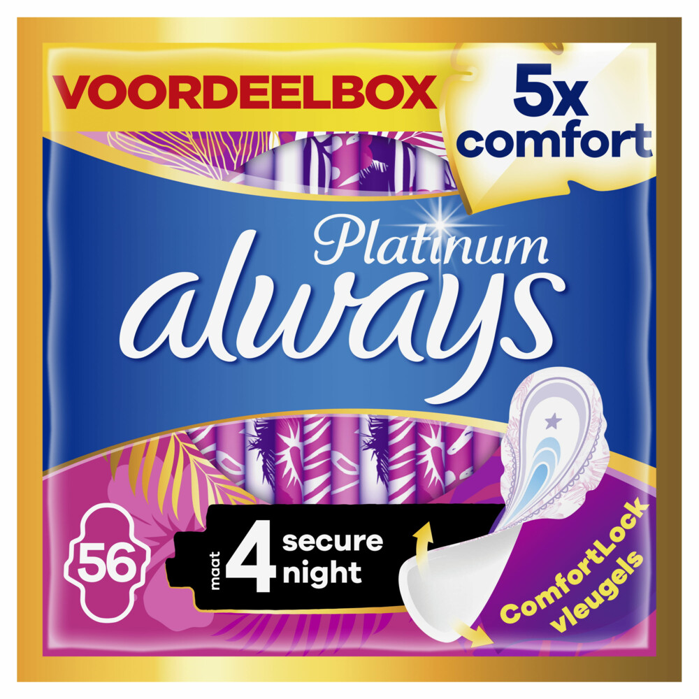 Always Maandverband Platinum Secure Night56 stuks
