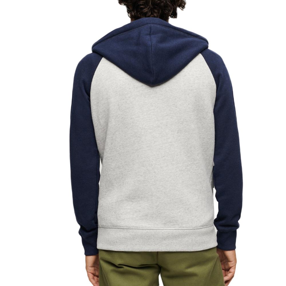Superdry Sweat Zippé Gris/Marine Homme Superdry Essential Baseball