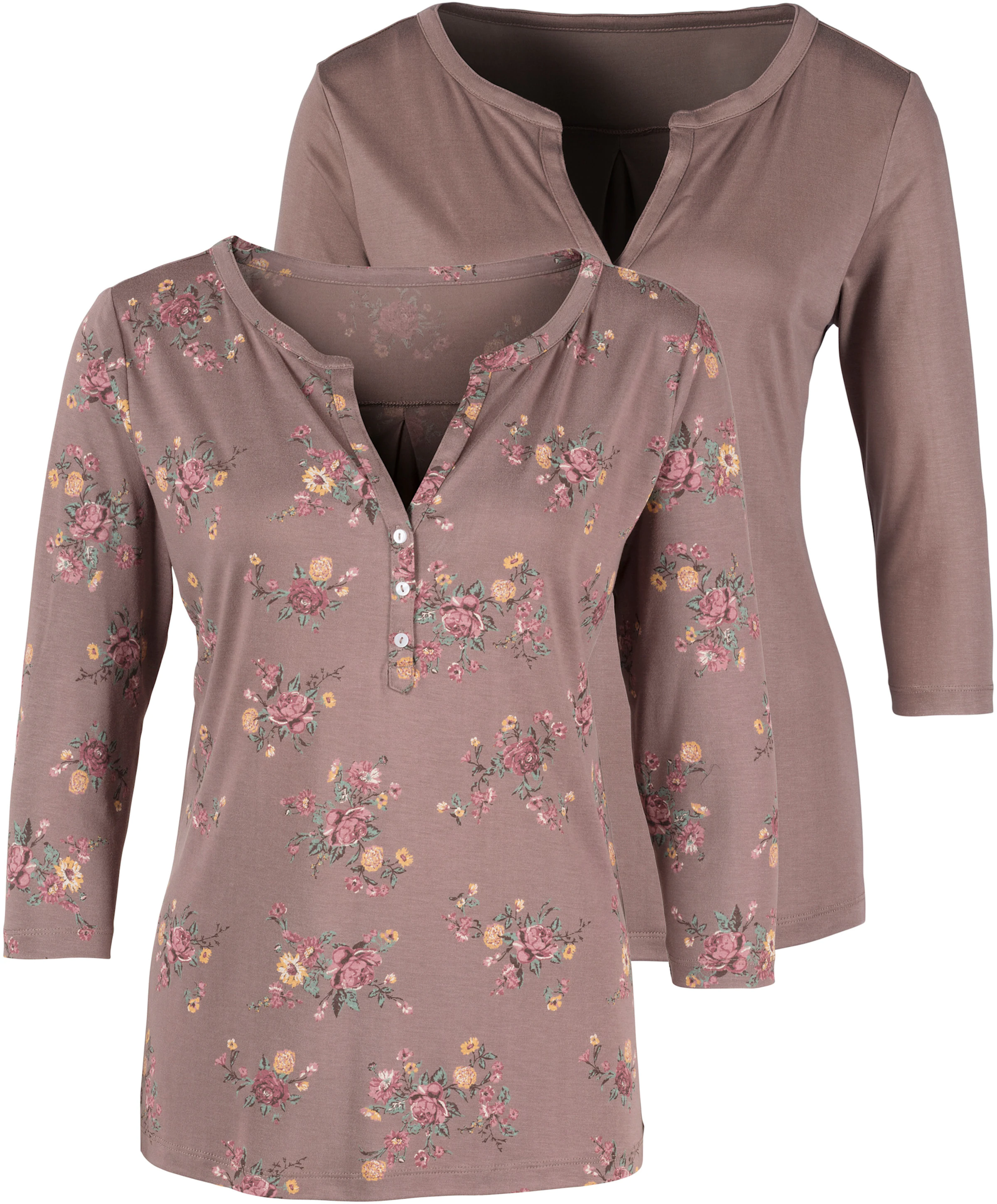 LASCANA 3/4-Arm-Shirt in taupe