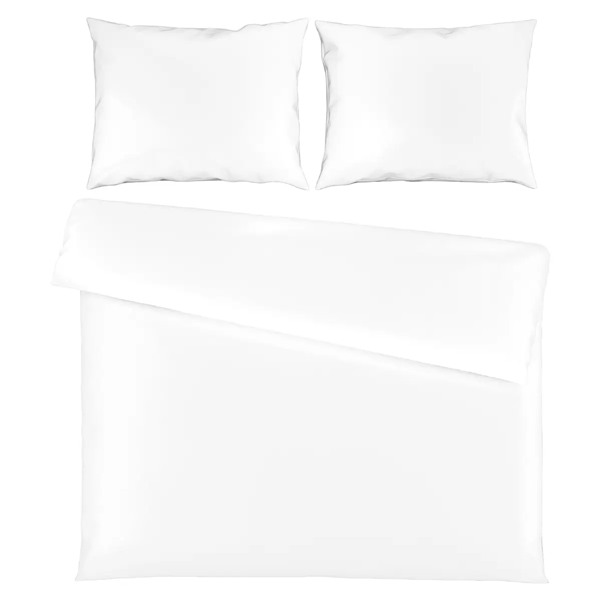 Bettwäsche-Set Satin uni Lydia weiss