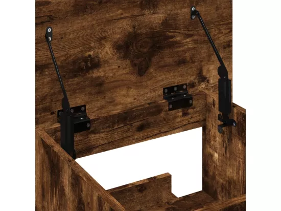 Pupitre et roues et tiroir chêne fumé bois d'ingénierie