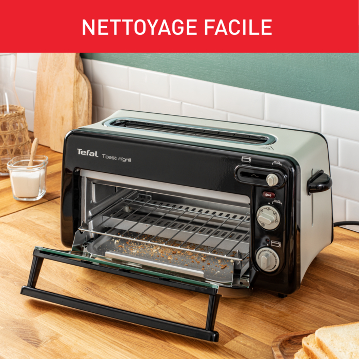 Grille-pain Toast'n grill mini four 2 en 1, 6 thermostat, longue fente, mini four 210°