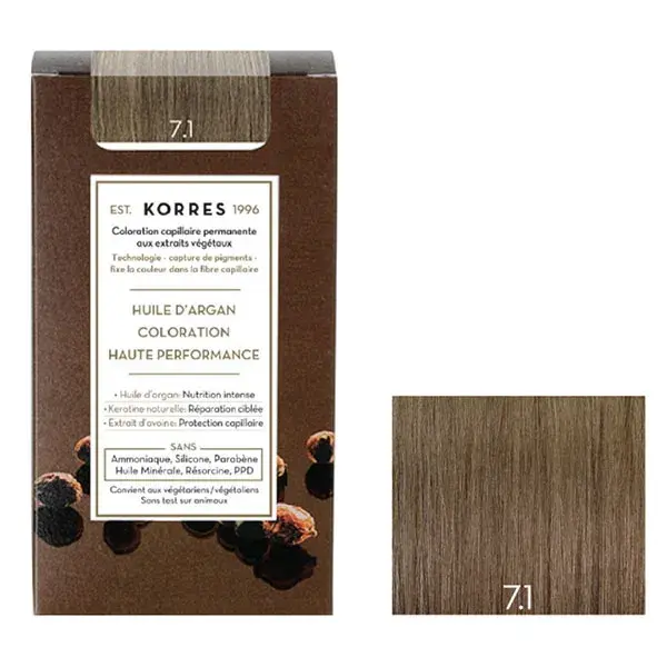 Korres Capillaire Coloration Permanente Blond Cendré 7.1