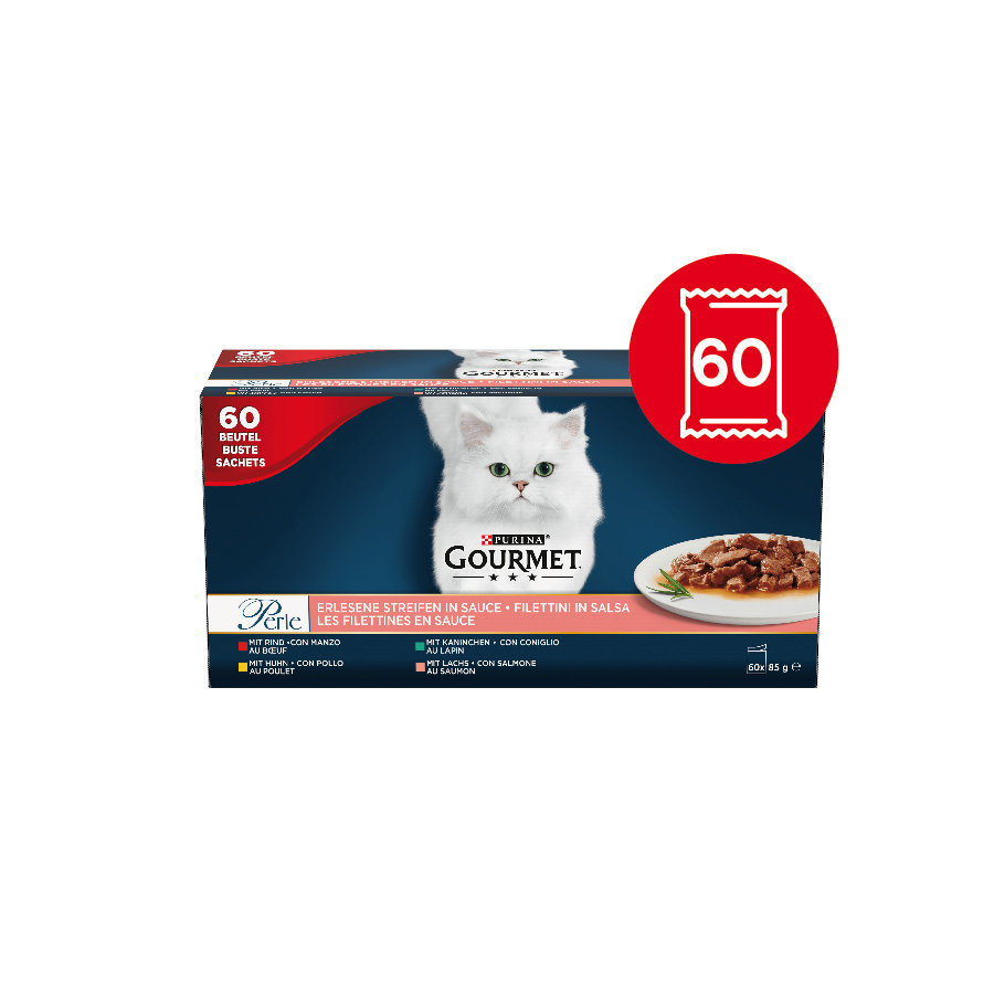 Sachês de flocos finos gourmet Perle em molho para gatos - Pacote múltiplo
