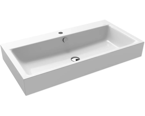 KALDEWEI Puro 90 cm witte wastafel met kraangat, pareleffect 901506013001