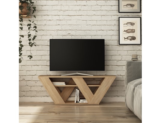 CONCEPT1 - Meuble TV Pipralla - Chêne 110 x 40 x 30