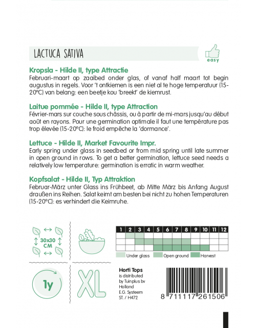 Hortitops Kropsla Hilde - Type Attractie - Groentezaden - 3 g