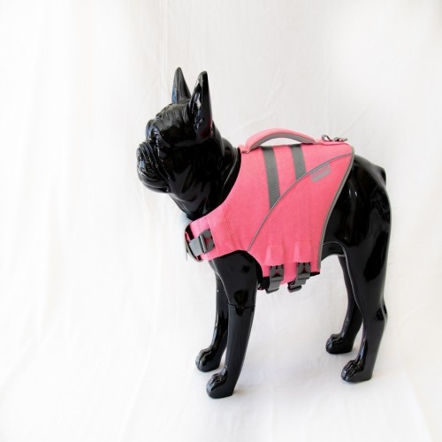 Colete salva-vidas rosa para cachorro