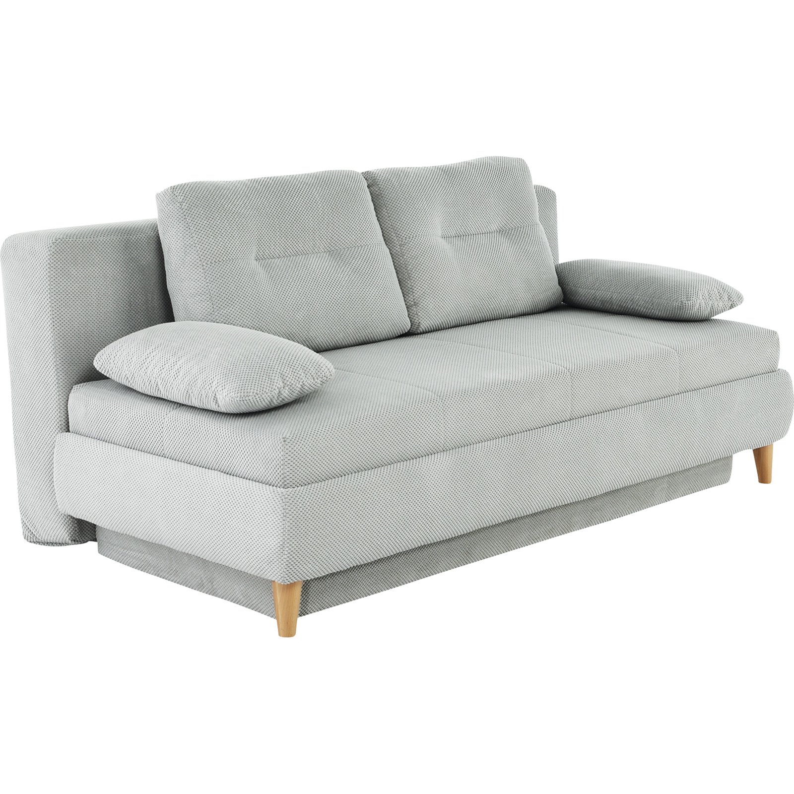 Bettsofa Famosa Stoff Punktcord hellgrau, Bettkasten