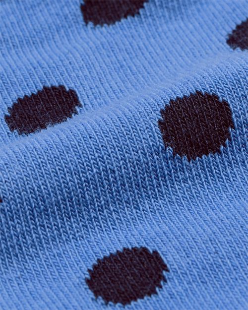 chaussettes en coton à pois - 5 paires bleu