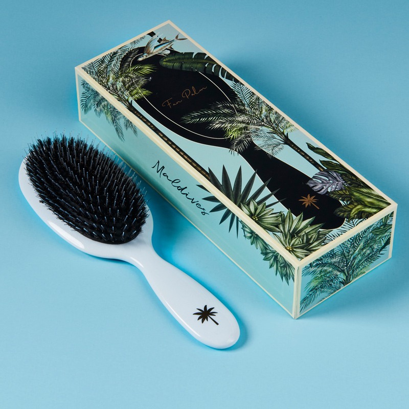 Fan Palm Hair Brush Medium - Maldives