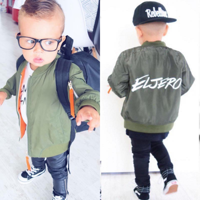 Green & Orange baby bomber (gepersonaliseerd)