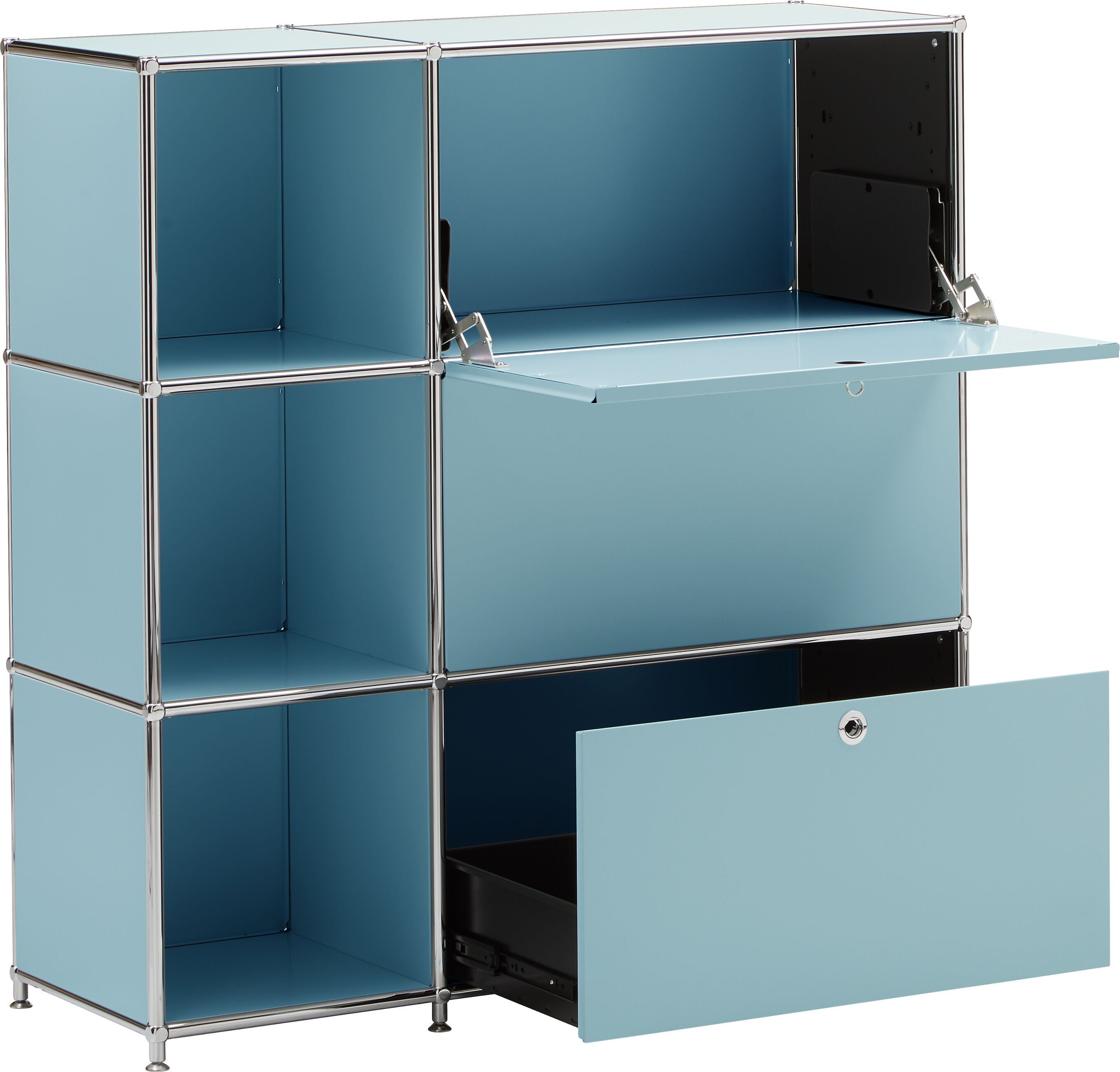 FLEXCUBE Highboard - Mint / B: 115.0 cm x T: 40.0 cm x H: 118.0 cm