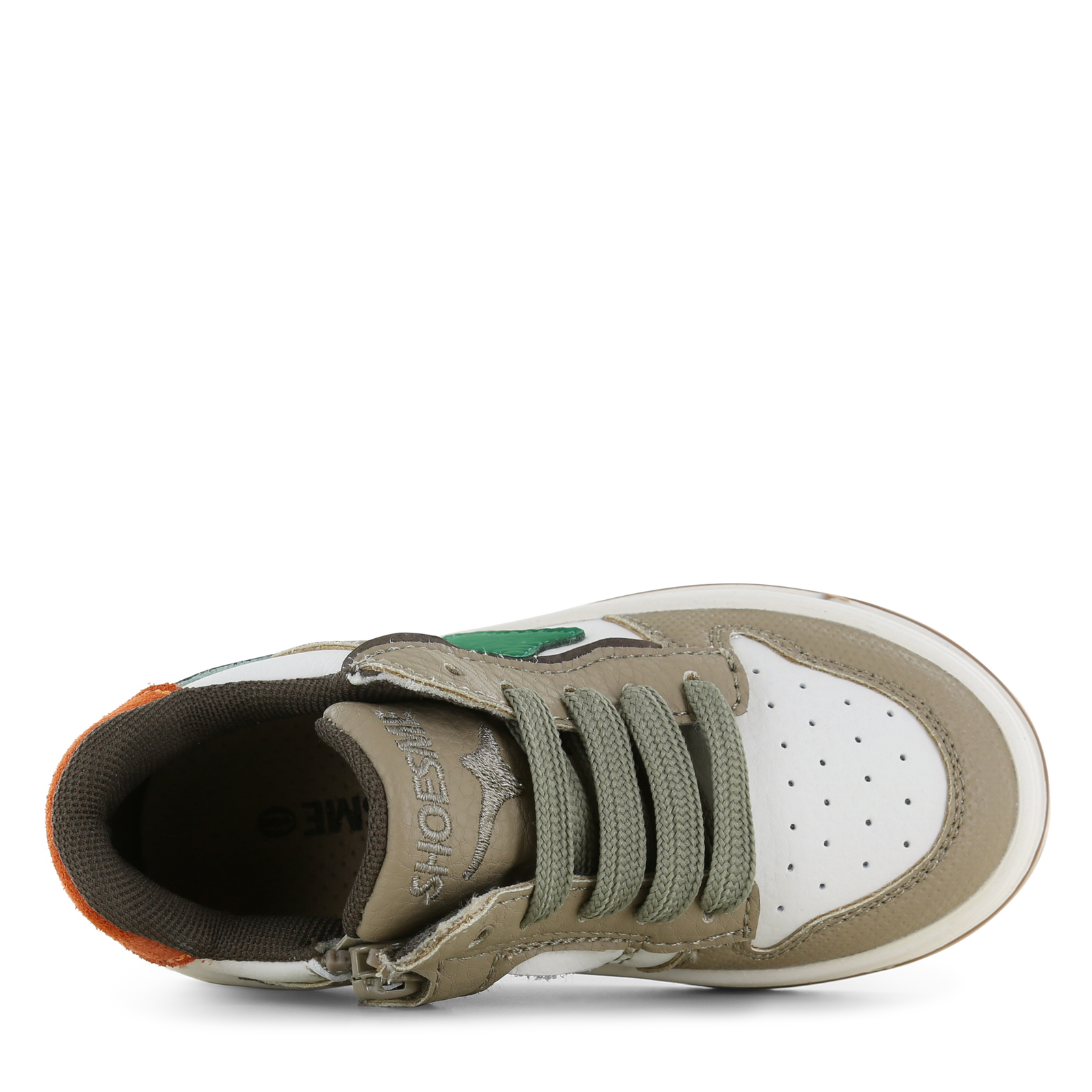 Shoesme beige met groene sneaker Microfiber leer, Suède | Sale