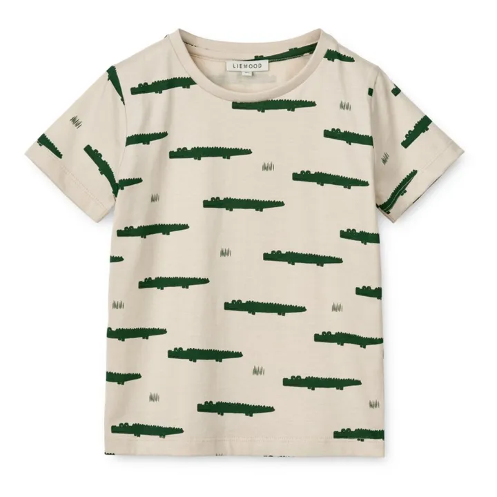 Liewood T-Shirt Coton Bio Crocodiles Apia | Vert