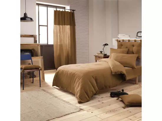 OUREA - Taie d'Oreiller 60x60cm Gaze de Coton Camel
