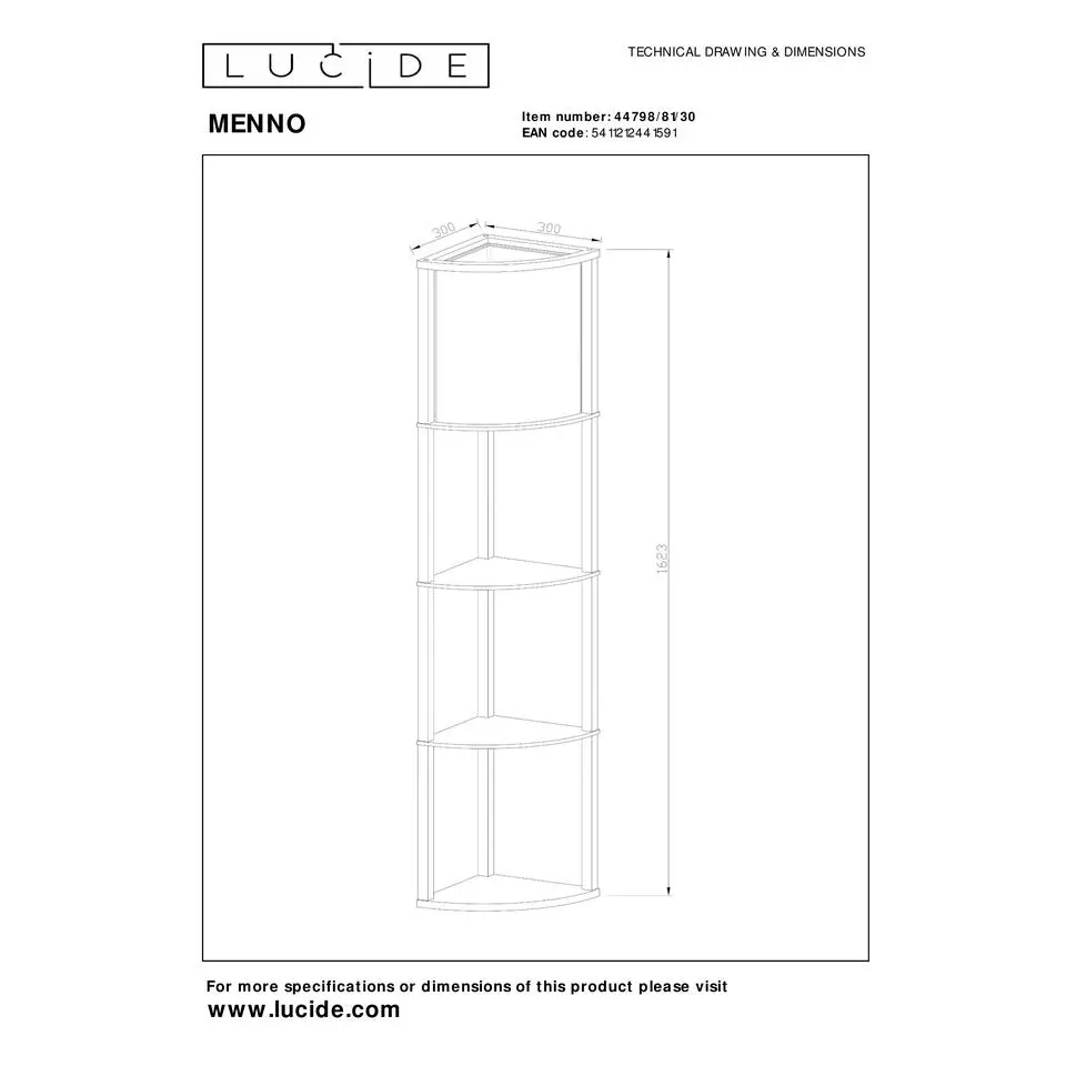 Lucide MENNO Vloerlamp - Zwart