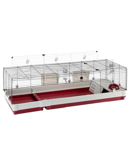 Ferplast Konijnenkooi Krolik 160 - Dierenverblijf - 162x60x50 cm Grijs Rood