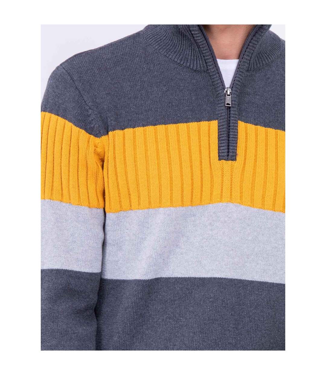 Pull col montant zippé pur coton LENAR