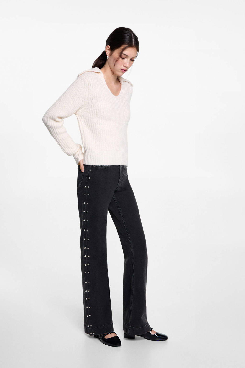 MANGO TEEN gebreide trui beige