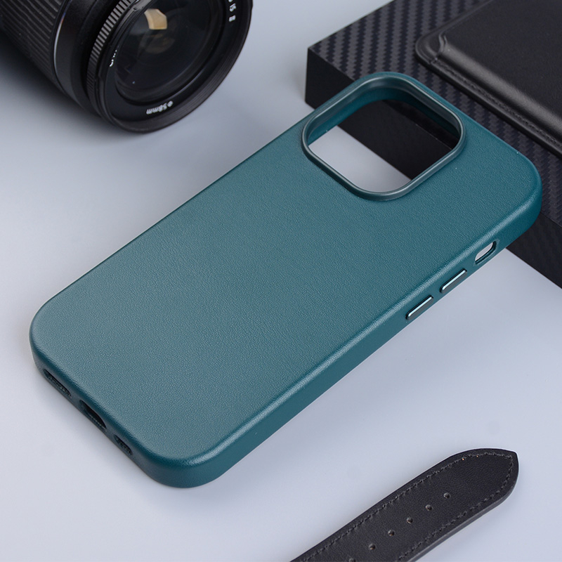 iPhone 14 Pro MagSafe Leder Case Schutzhülle - Petrol / Grün