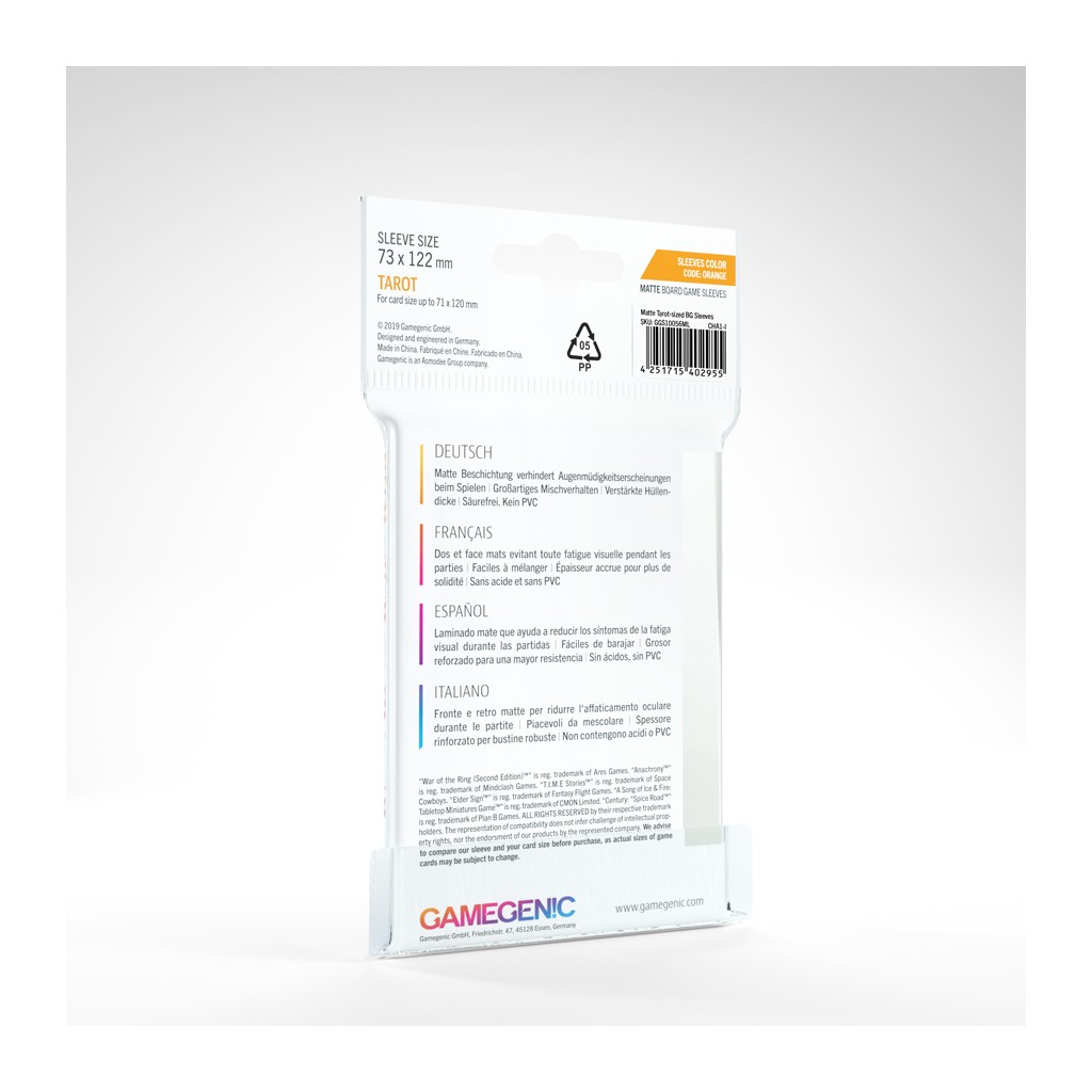 Gamegenic - 50 Matte Sleeves Tarot - 73x122