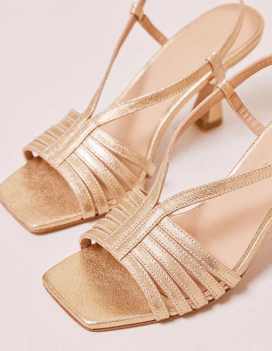 Sandales à talons Ninon M - Cuir doré