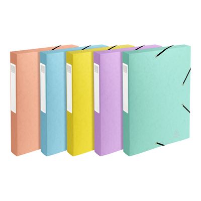 Exacompta Aquarel - Boîte de classement (livrée à plat) - dos 40 mm - disponible dans différentes couleurs pastels