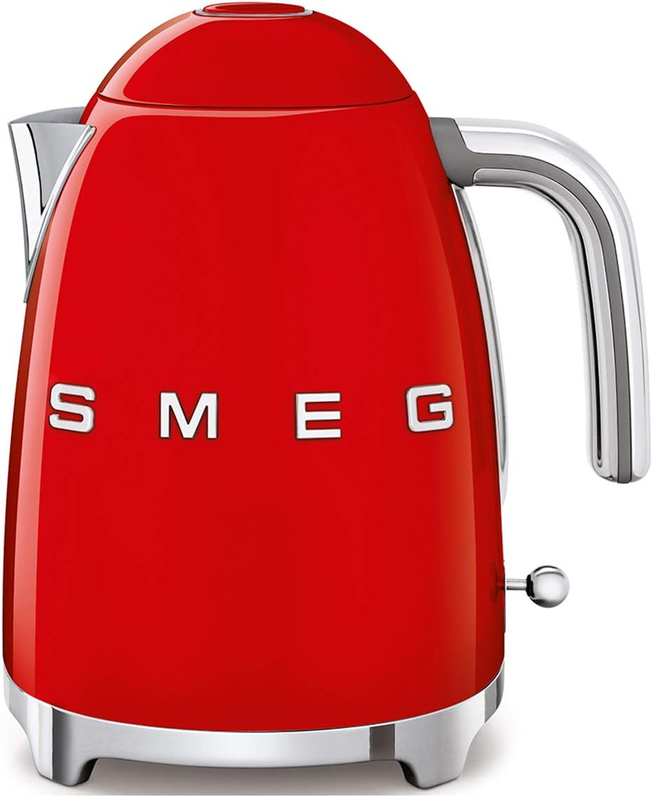 Smeg, Bouilloire Électrique KLF03PGEU 1,7 L, Filtre Anticalcaire Lavable, Arrêt Automatique de Sécurité, Indicateur de Niveau d'Eau, Base Antidérapante, Range Cordon, Puissance 2400W, Vert d'Eau