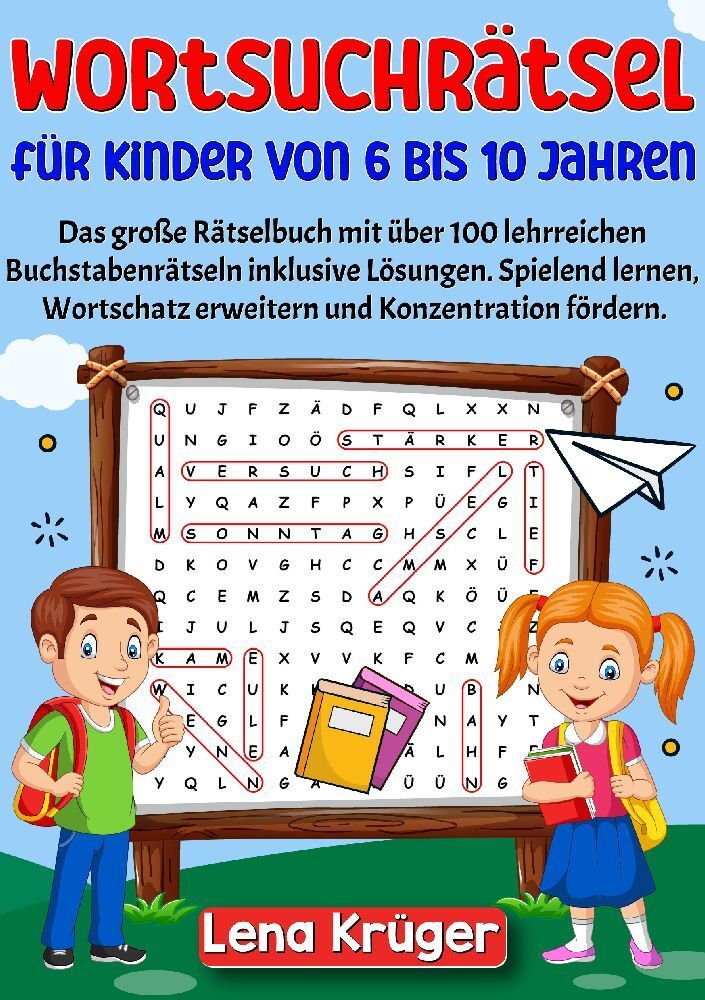 Wortsuchrätsel für Kinder von 6 bis 10 Jahren