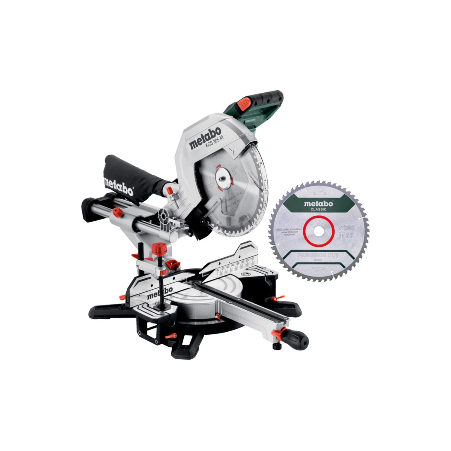 Metabo KGS 305 M Afkortzaag - 2000W - 305 x 30mm - Quick hendel - met extra zaagblad