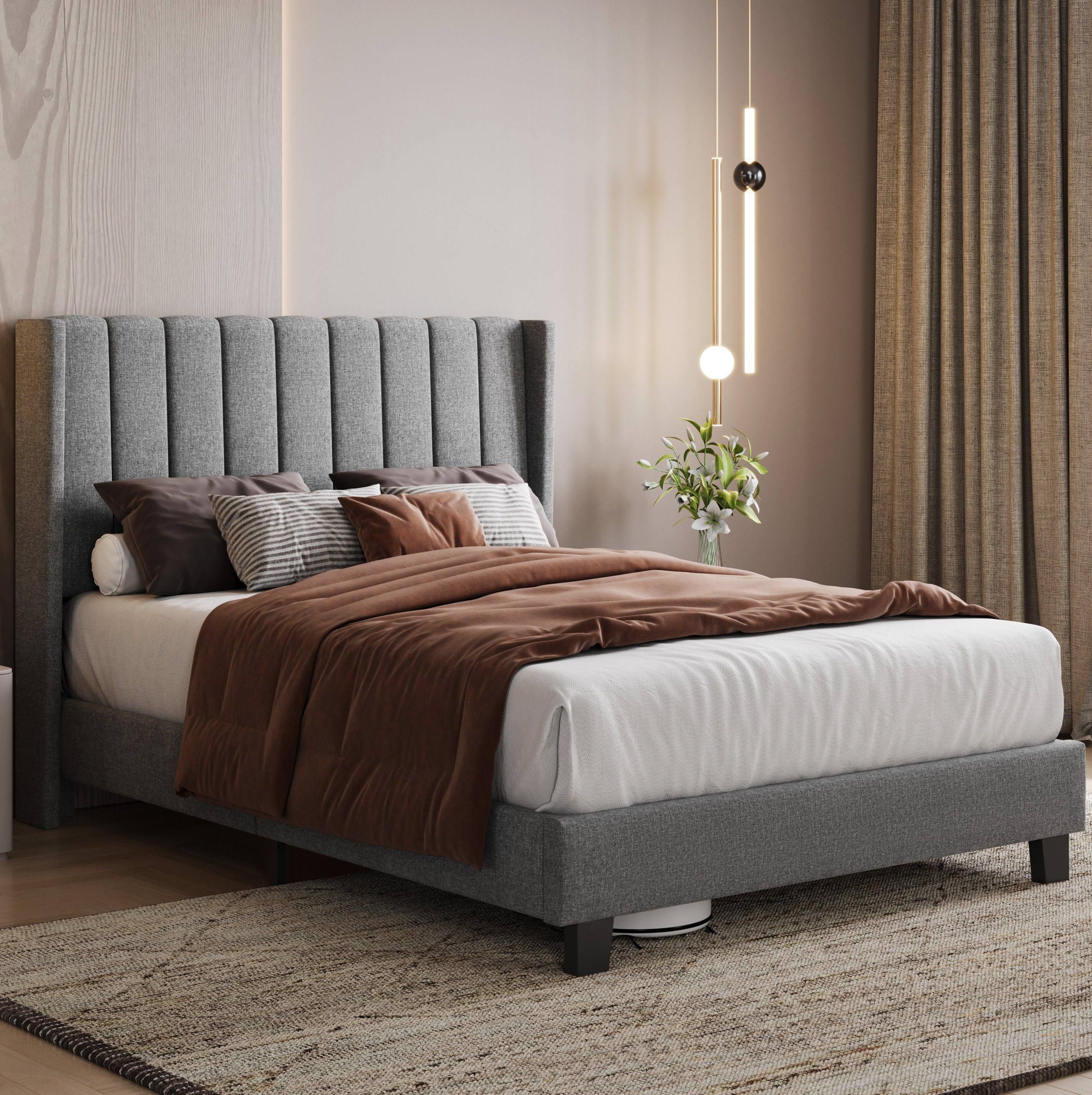 Yaheetech Polsterbett 140/160 x 200 cm Doppelbett Familienbett Bettgestell mit Lattenrost