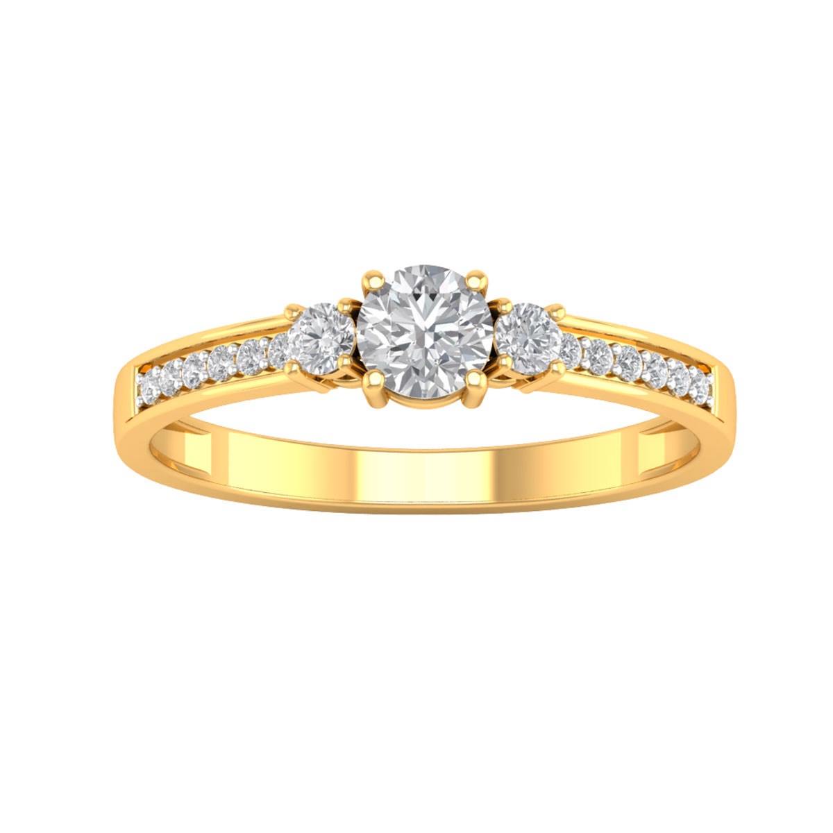 Bague ADEN Or 750 Jaune Diamants 1.7grs