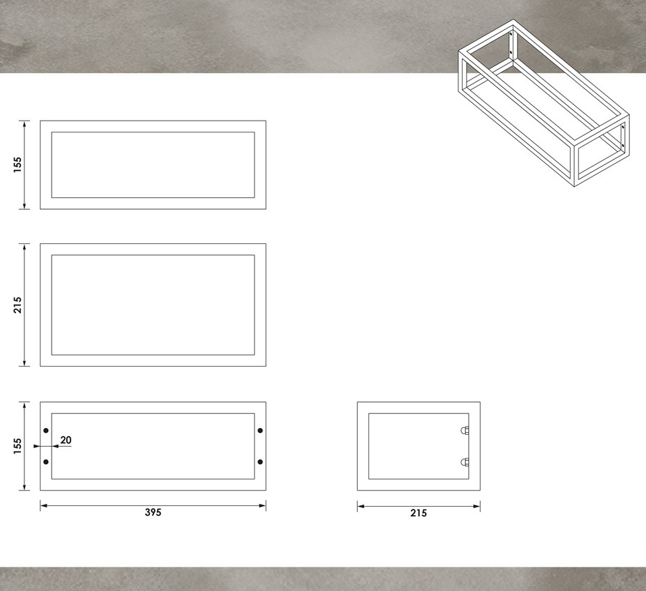 Brauer Believe frame voor fontein 40cm koper geborsteld PVD