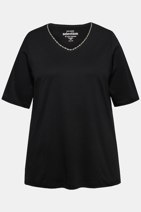 T-Shirt, A-Linie, V-Ausschnitt, Halbarm, Pima Cotton