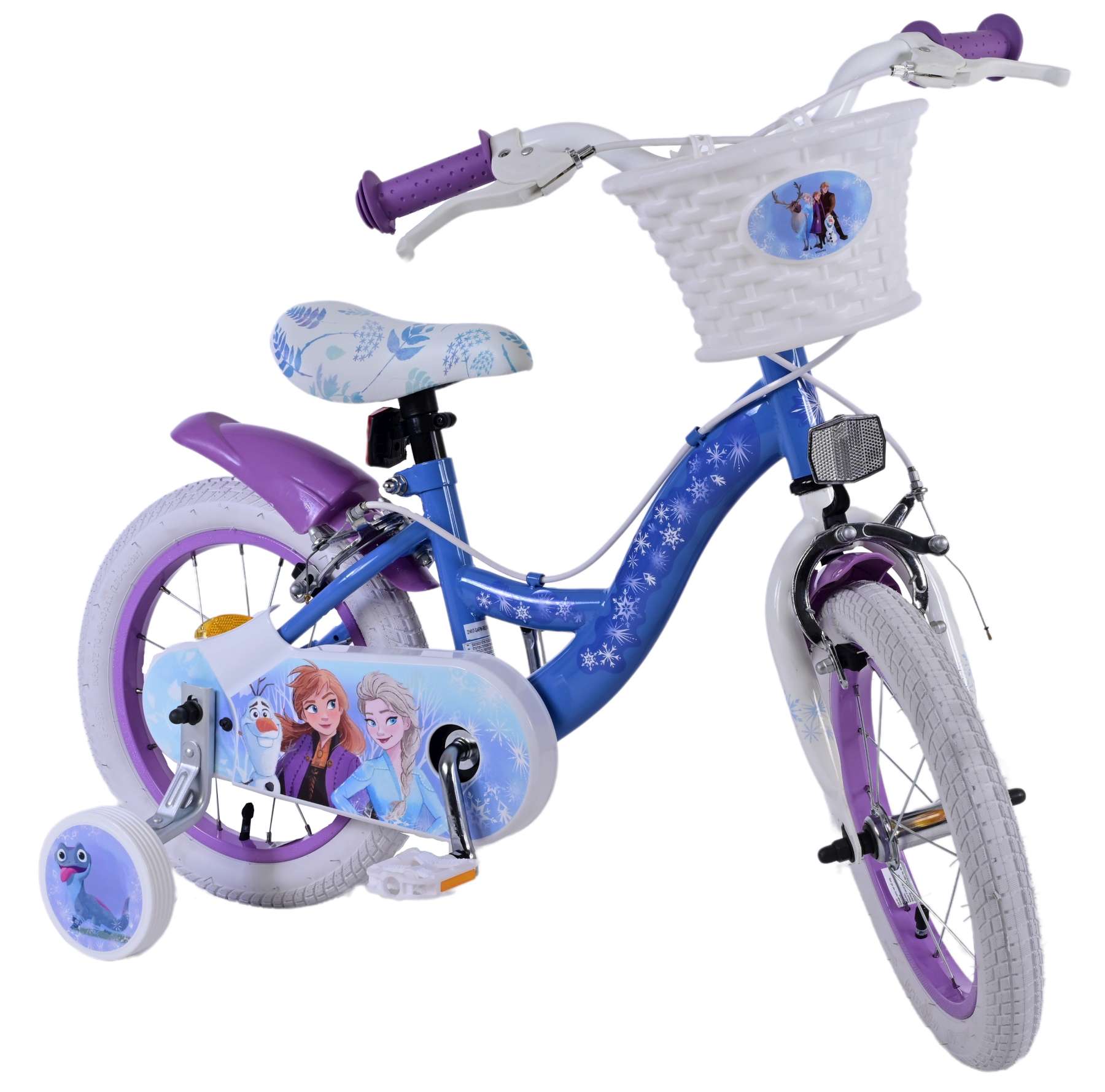 Kinderfahrrad Disney Frozen 2 für Mädchen 14 Zoll Kinderrad Blau/Lila