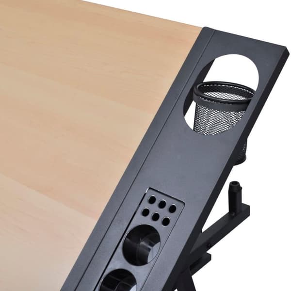 vidaXL Justerbart tegnebord med 2 skuffer og stol