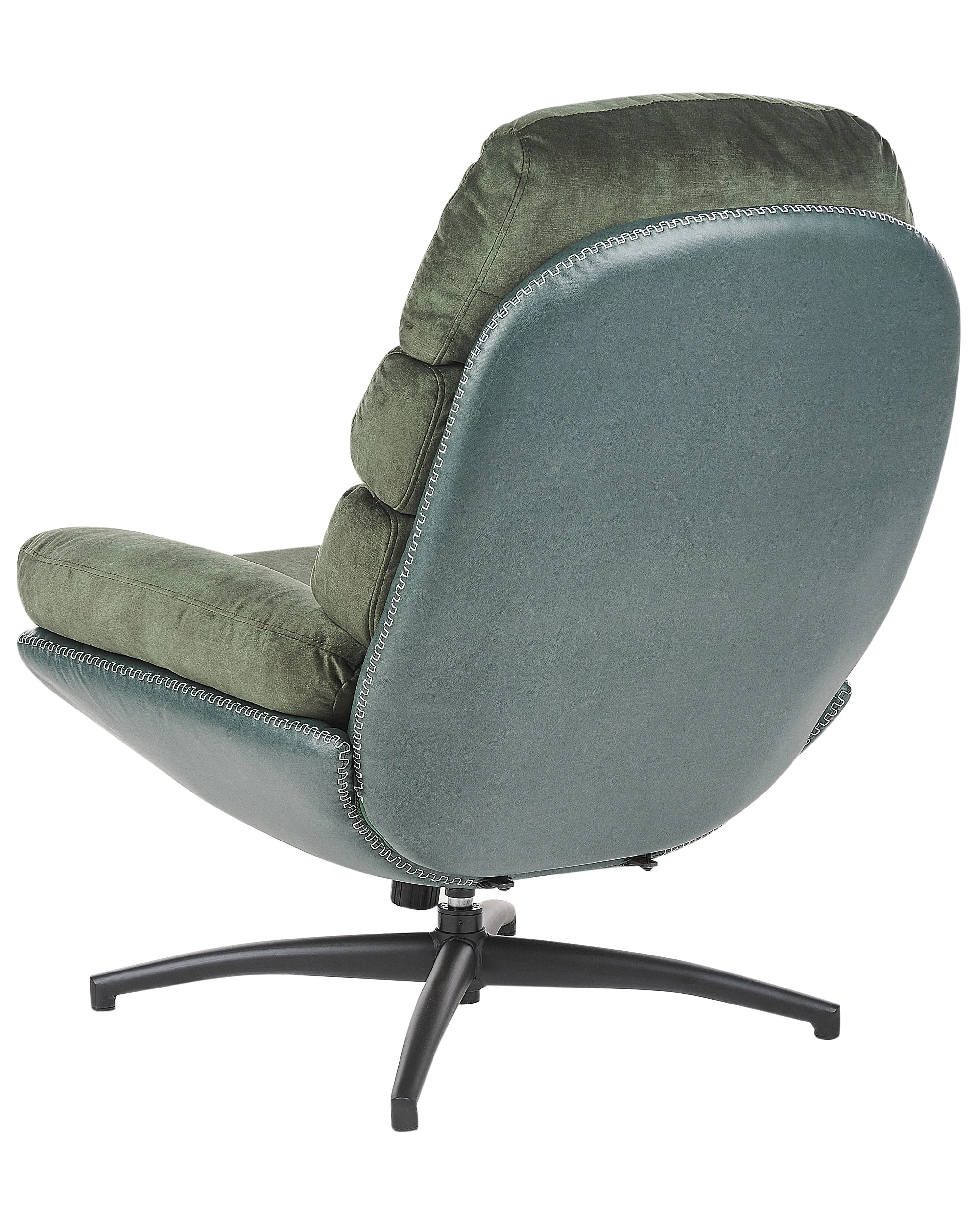 Draaifauteuil EIDE met voetenbank Fluweel Donkergroen