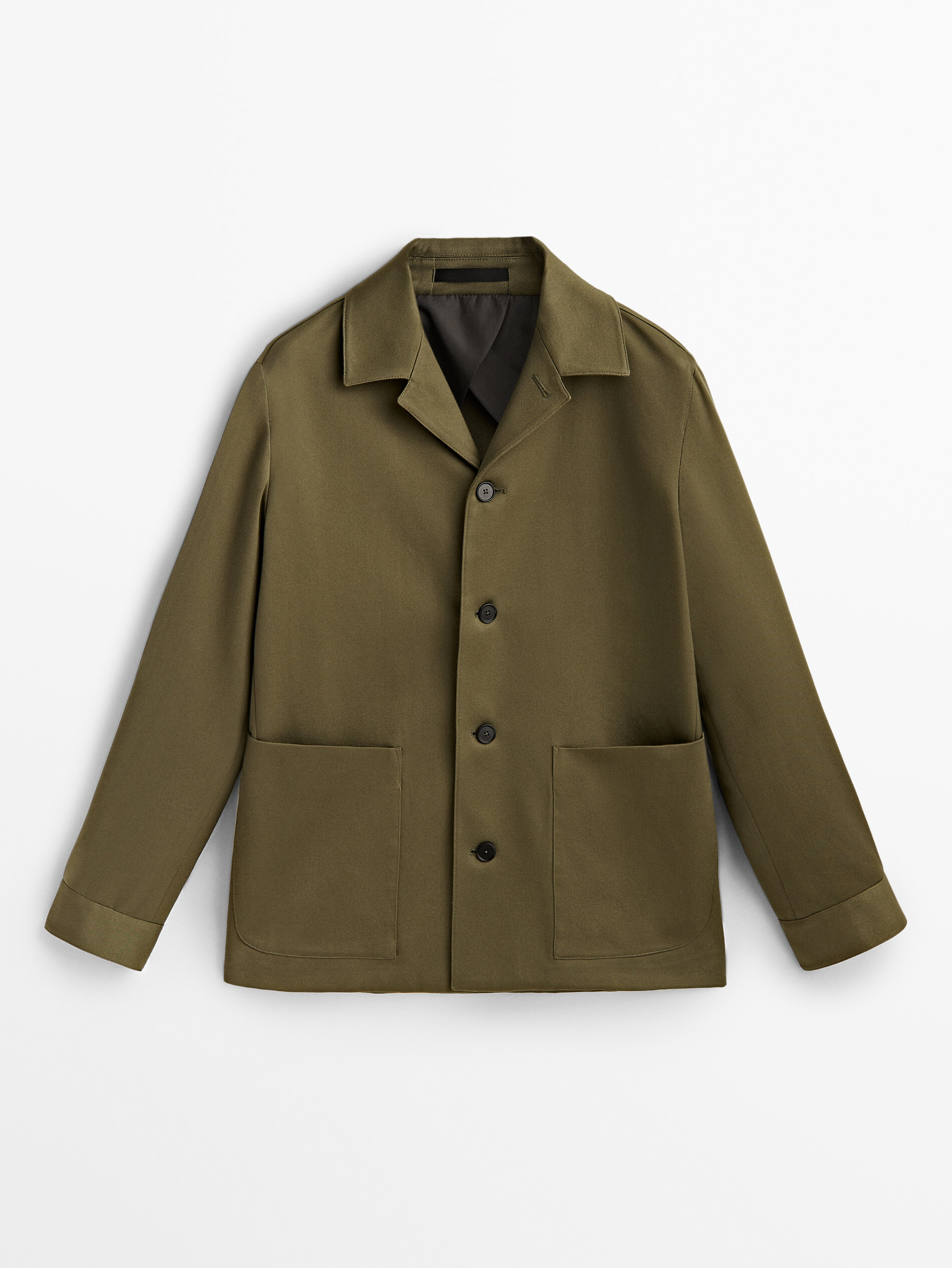 Sobretudo de sarja de algodão - Studio - Verde Oliva