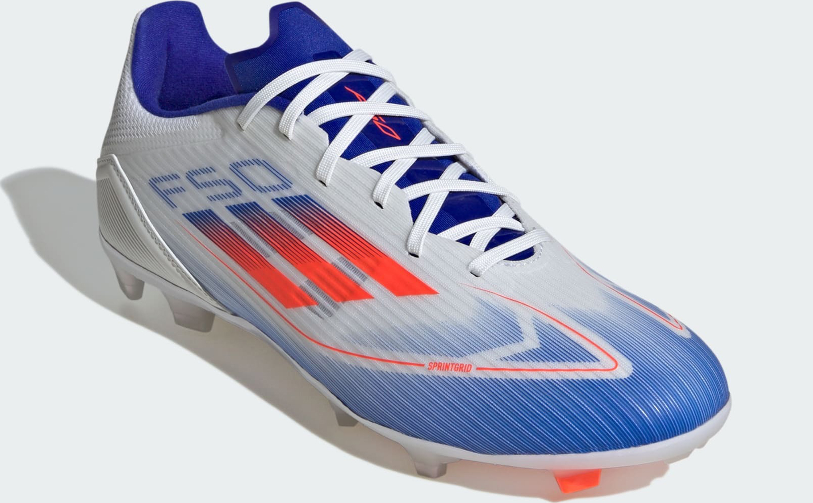 F50 League FG/MG Unisex Cloud White/Solar Red/Lucid Blue