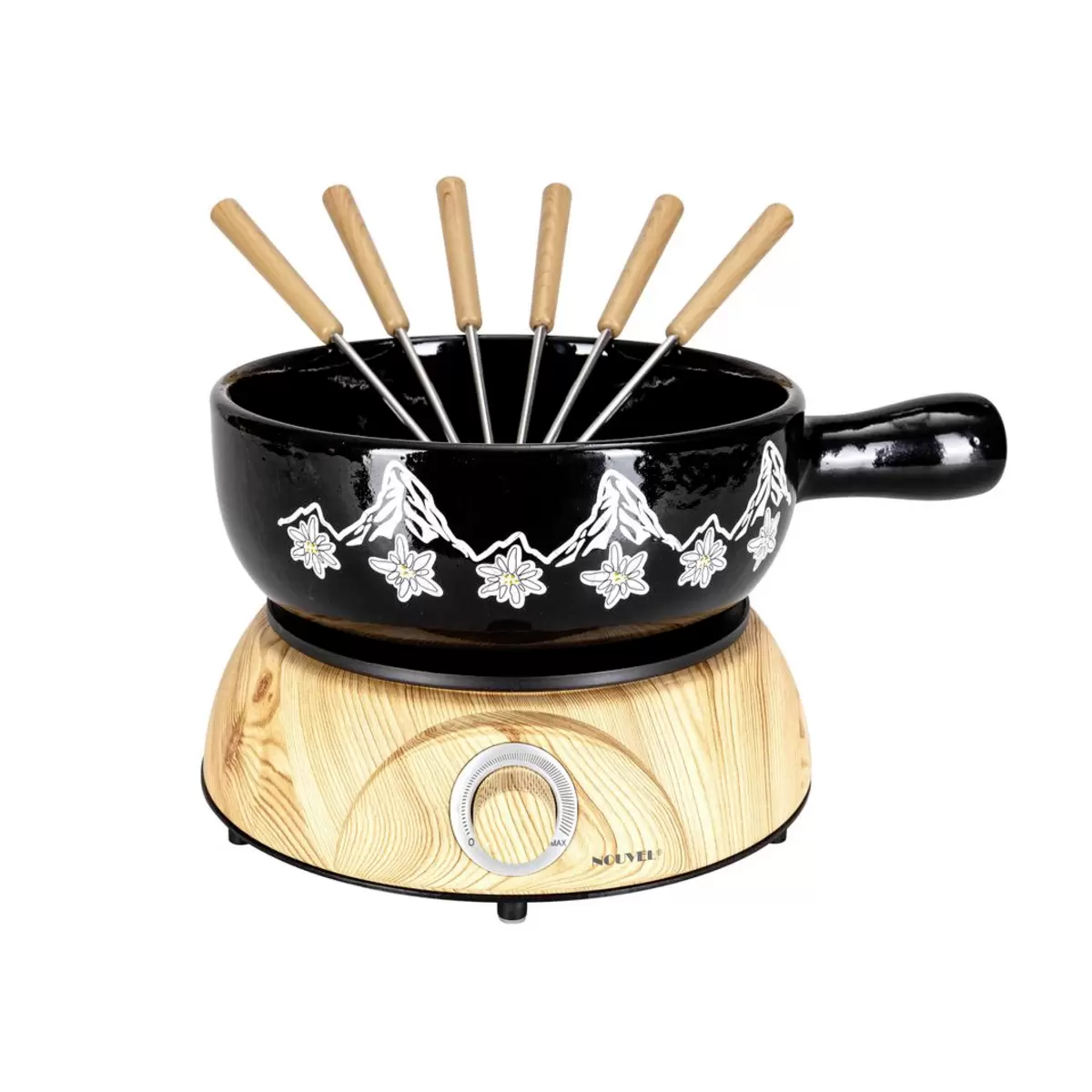 Elektr. Käsefondue-Set Schwarz