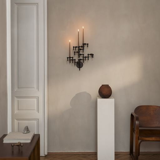 Stoff Nagel Wall Hanger Lysestage Vægophæng, Black