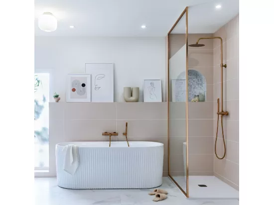 Luisa mitigeur bain-douche thermostatique cuivre brossé - Essebagno